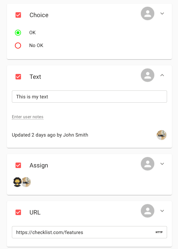 Checklist Form View