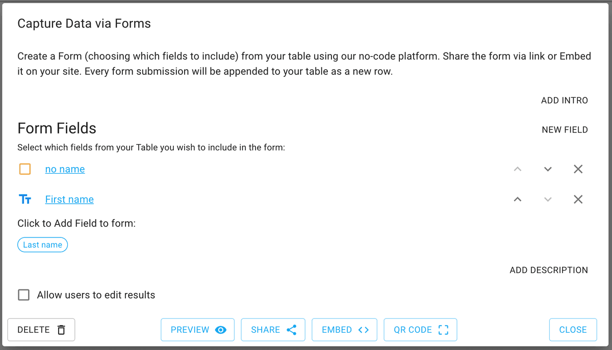 Forms Configuration