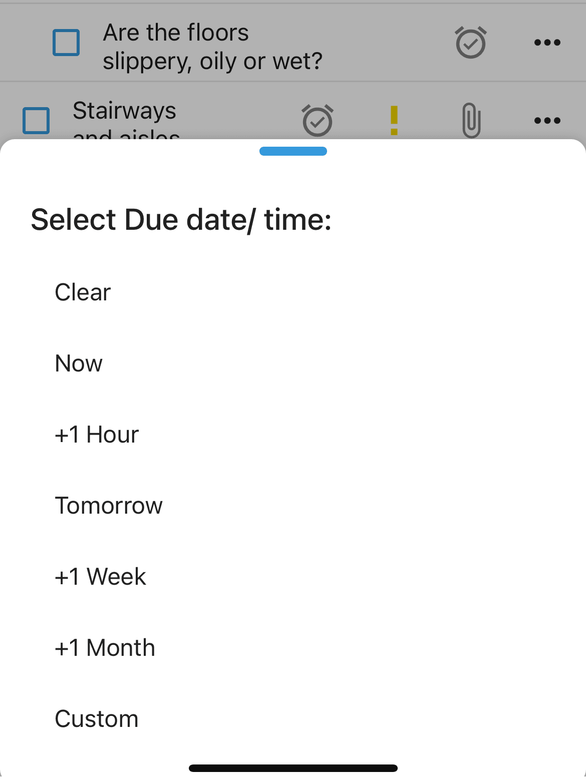 Checklist Task Due Date