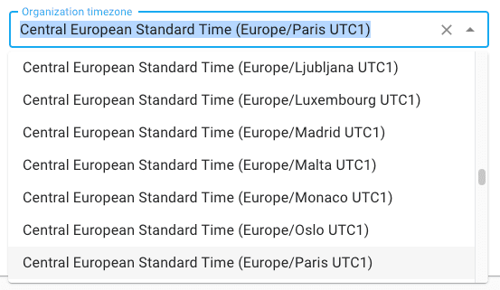 Organization Timezone