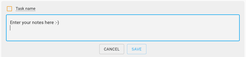 Template editor task notes