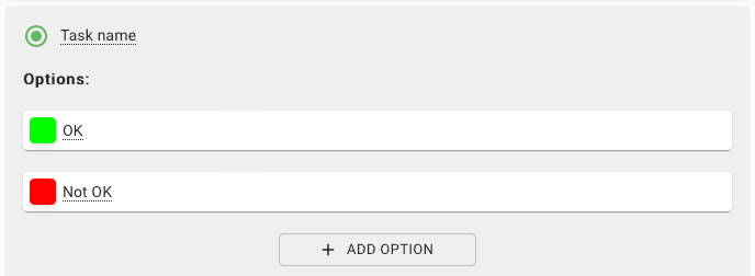 Template editor task choice type