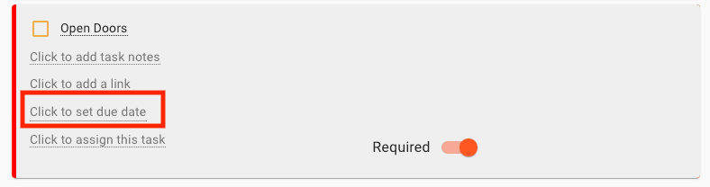 Template editor task due date