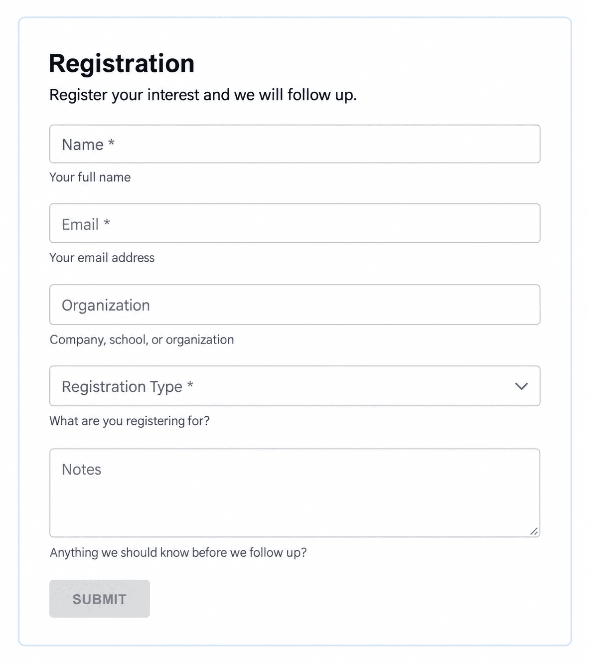 Registration