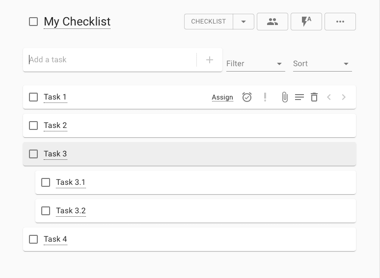 Checklist View
