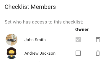 Checklist member added