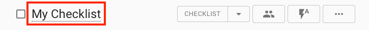 Checklist Name