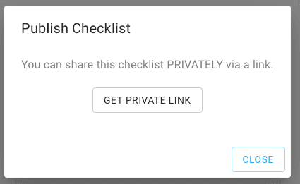 Checklist Publish Dialog
