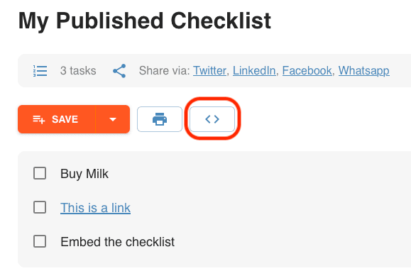 Published Checklist