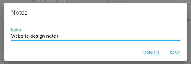 Notes Dialog
