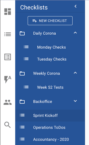 Checklists folders