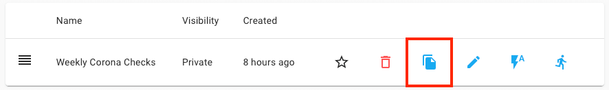 Duplicate template button