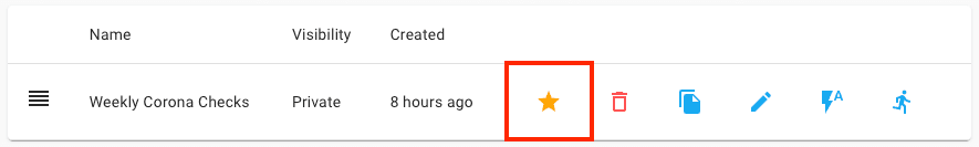 Favorite template button