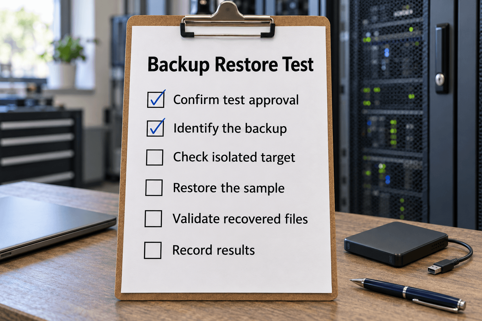 Backup Restore Test Checklist