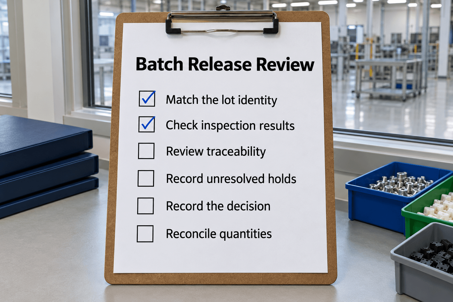 Finished Batch Release Review Checklist