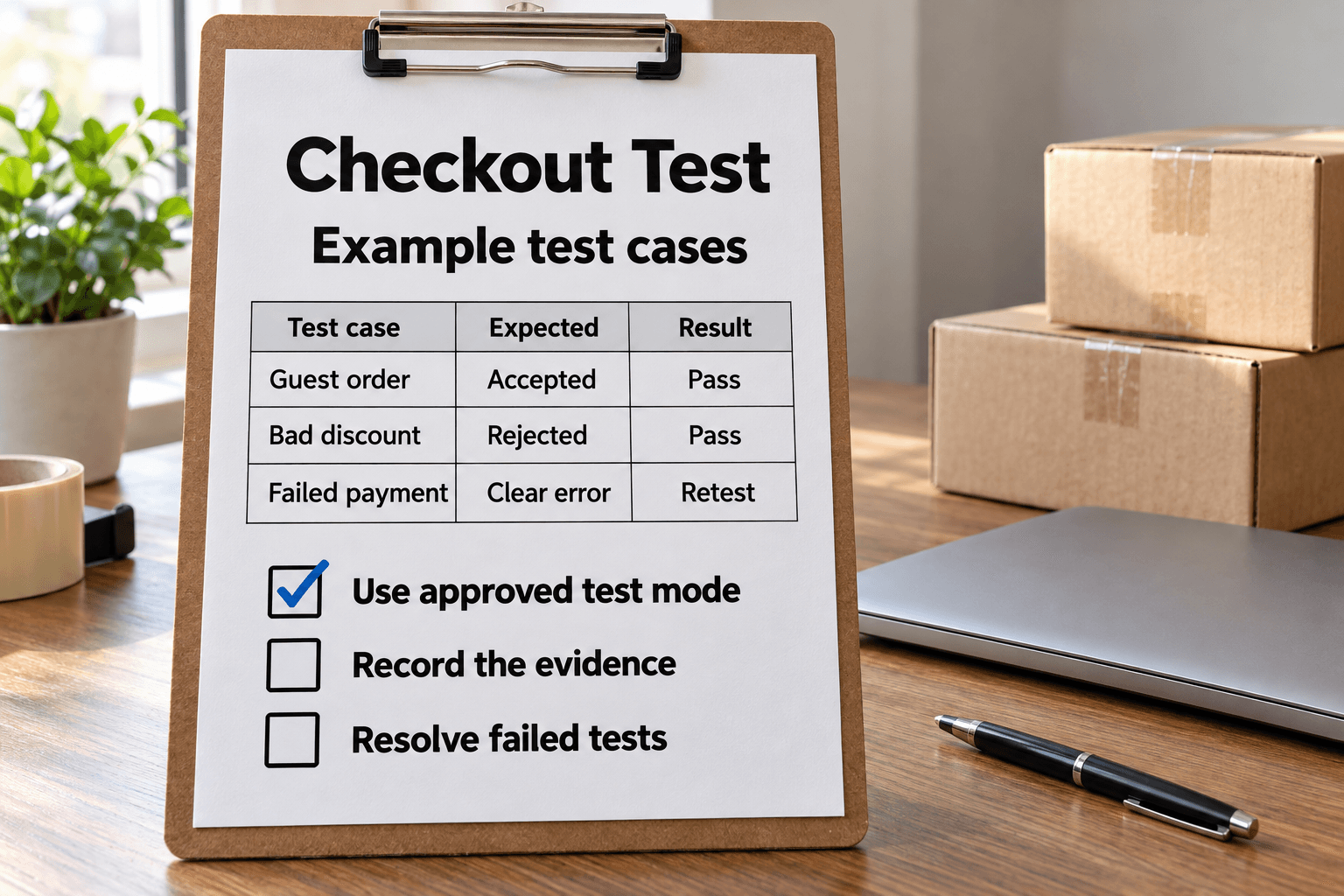 Online Checkout Test Checklist