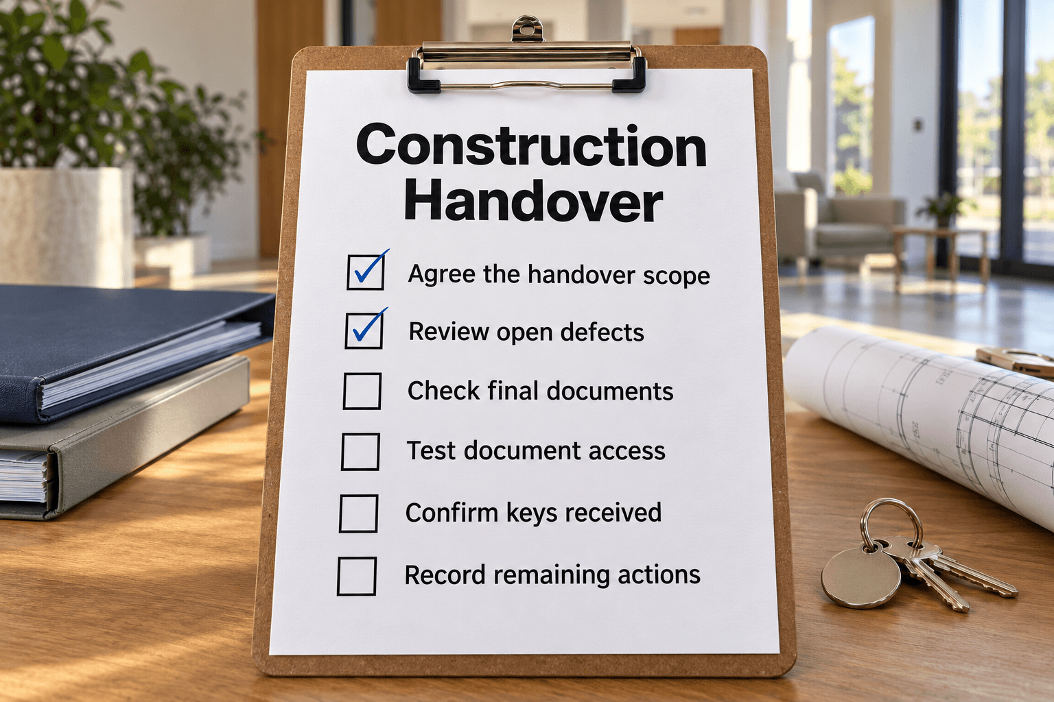 Construction Job Handover Checklist