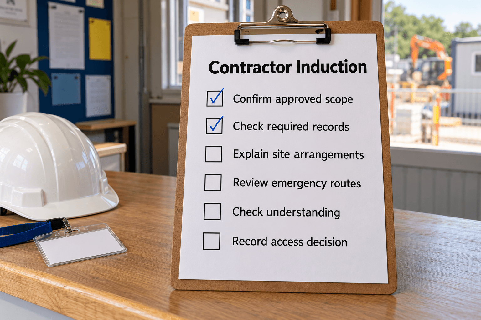 Contractor Site Induction Checklist