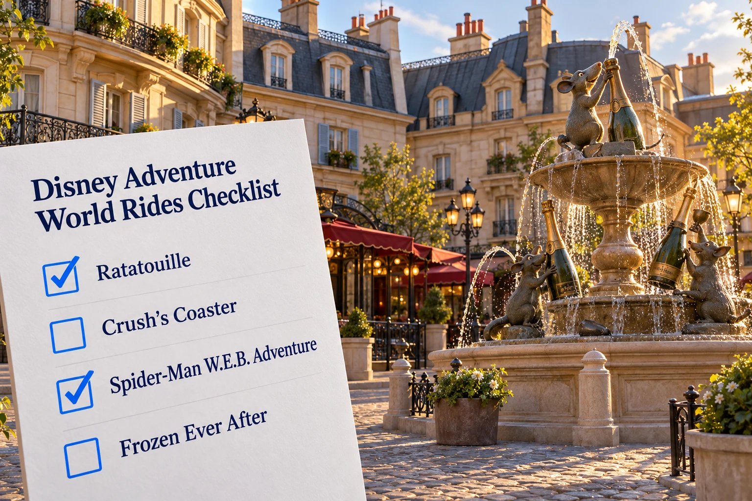 Disney Adventure World Rides Checklist