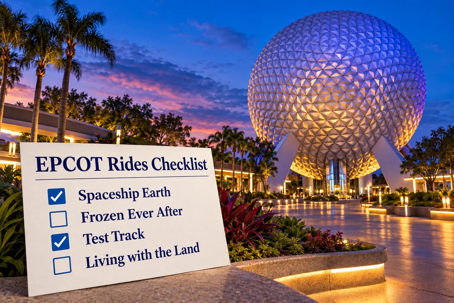 EPCOT Rides Checklist