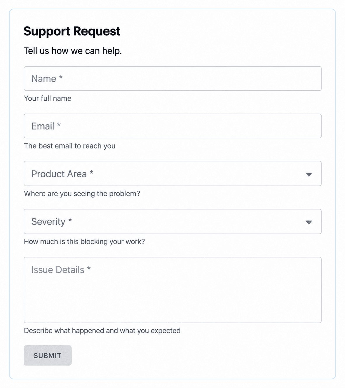 Support Request
