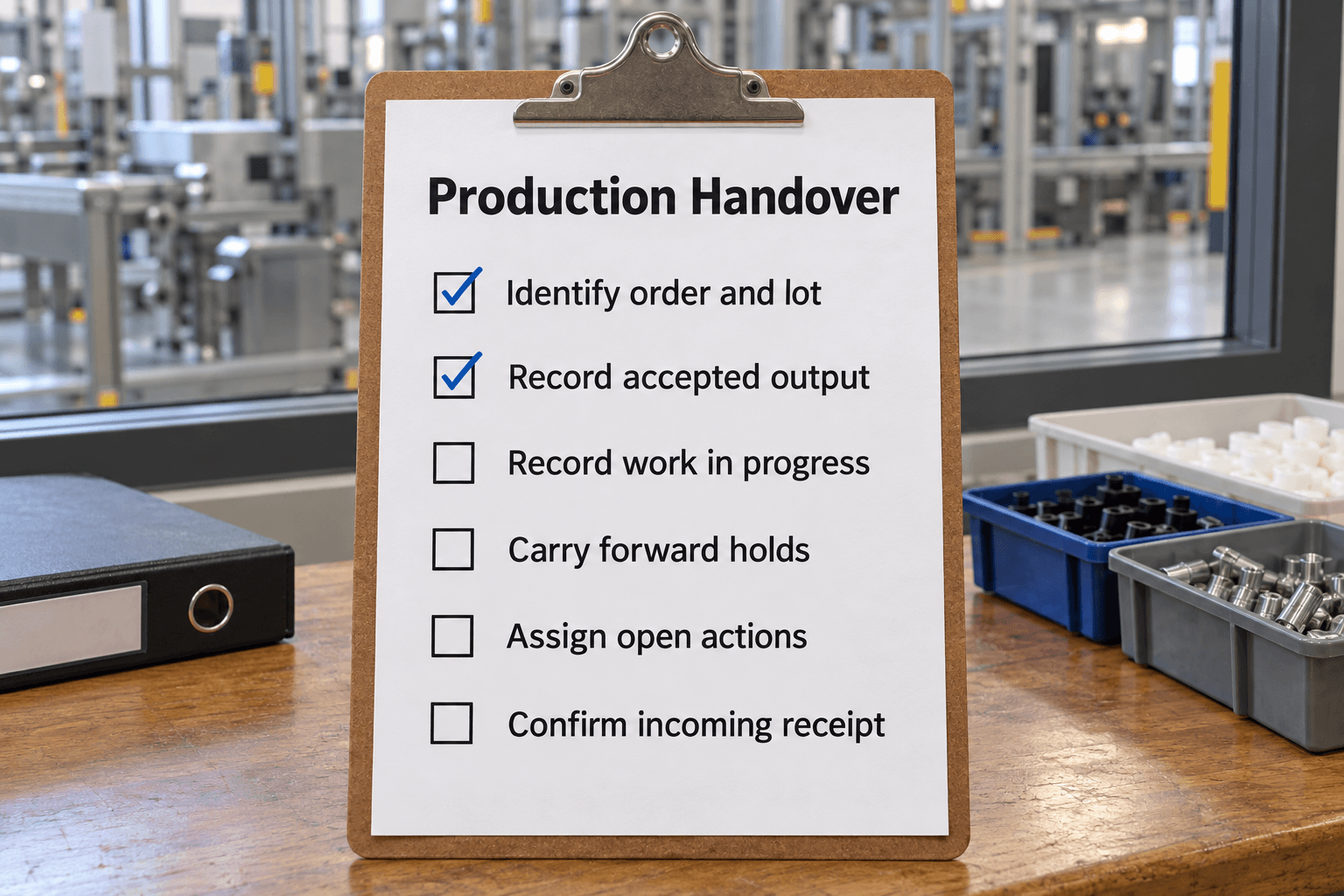 Production Shift Handover Checklist