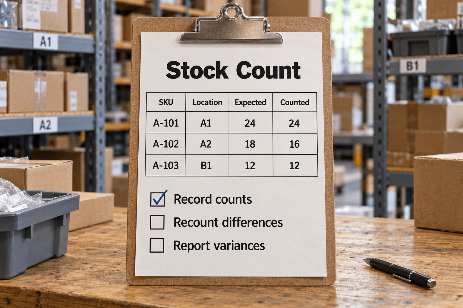 Stock Count and Reconciliation Checklist
