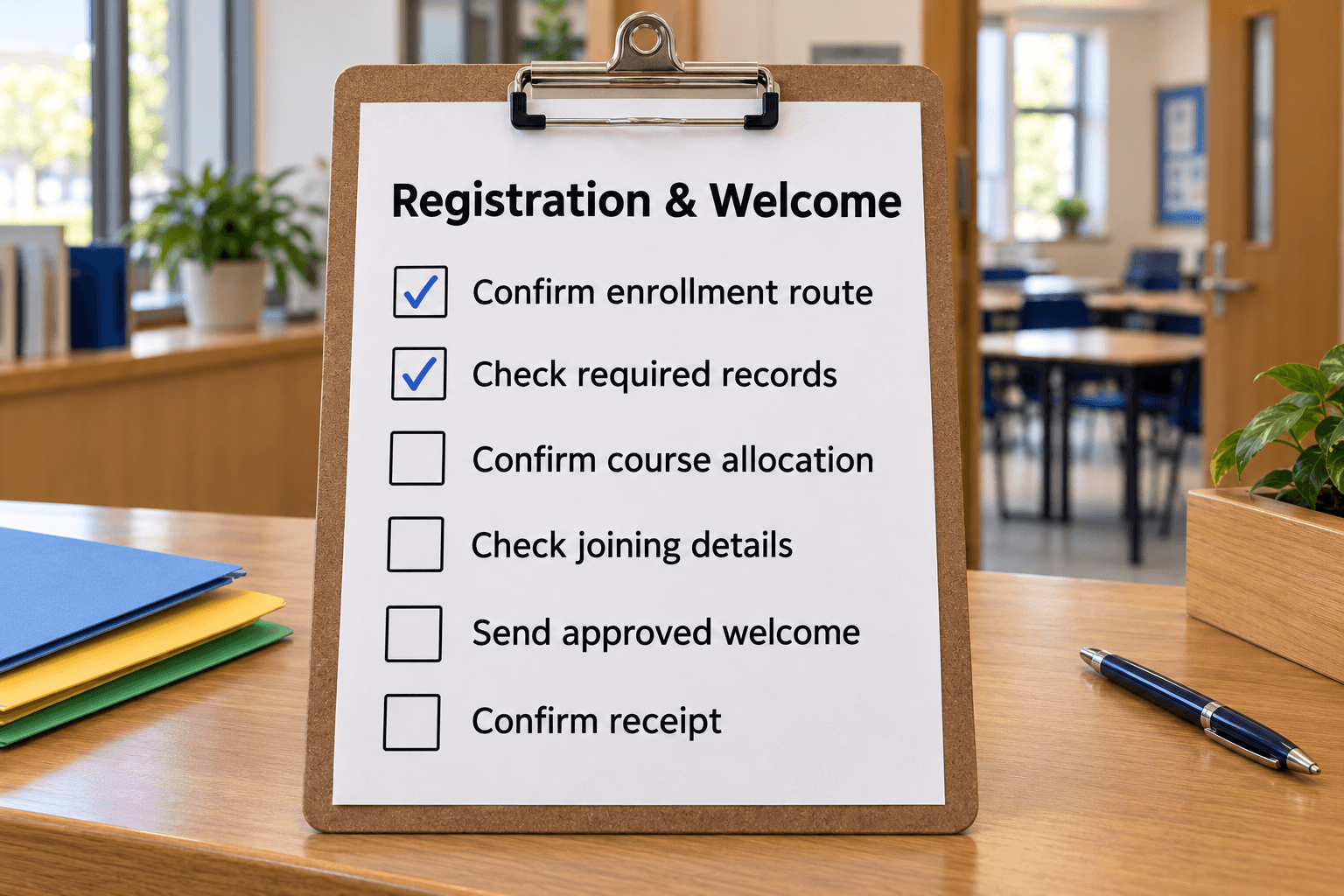 Student Registration and Welcome Checklist