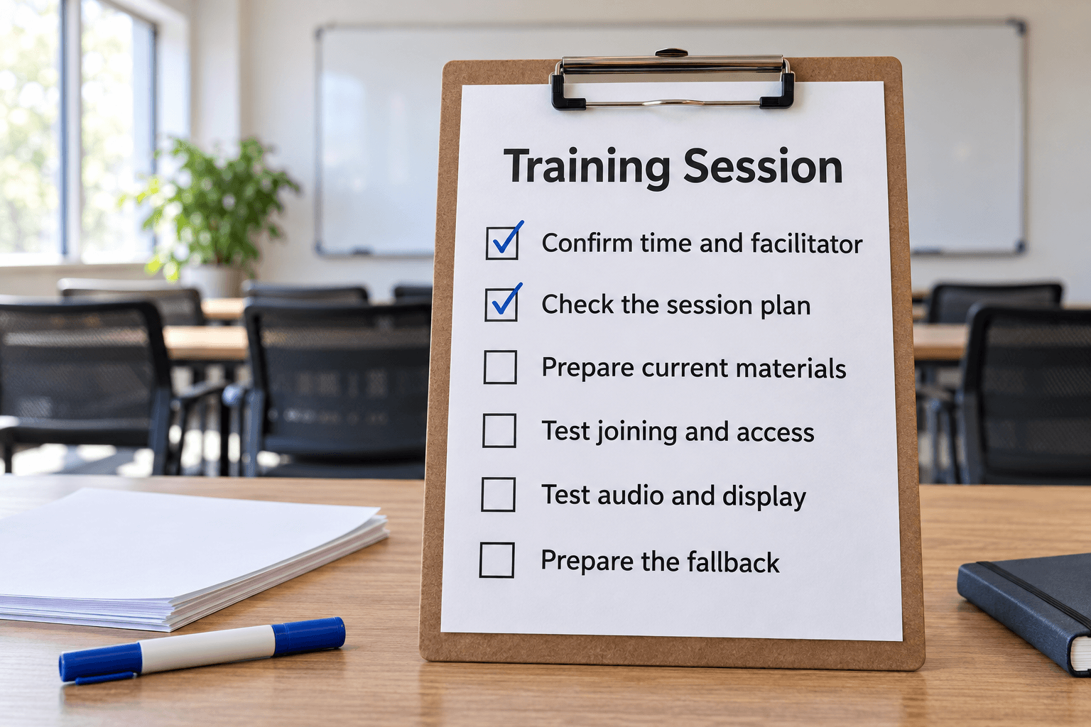 Teaching and Training Session Checklist