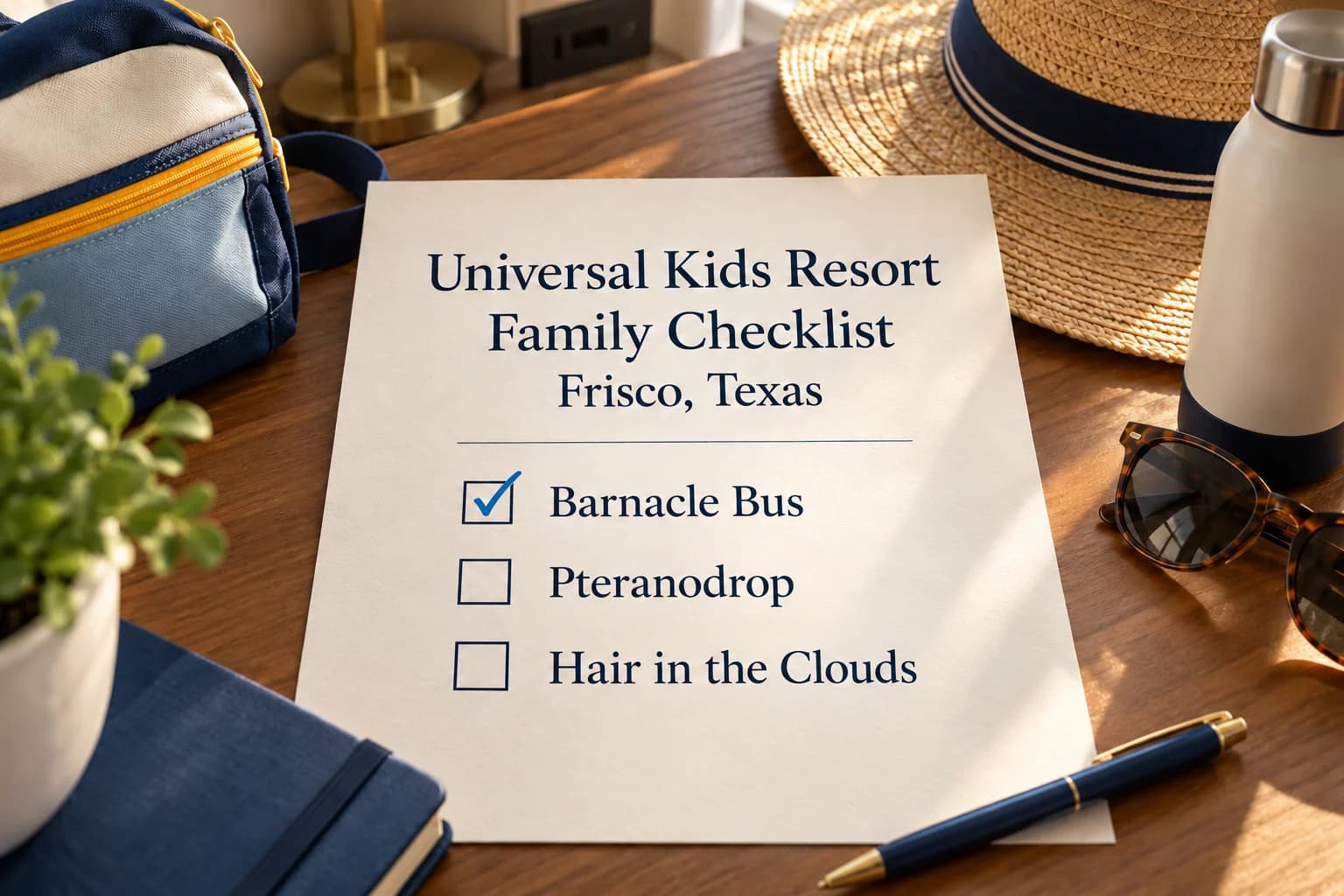 Universal Kids Resort Rides & Attractions Checklist