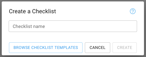 Create Checklist Dialog