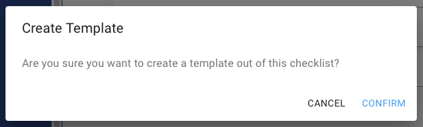 Checklist to Template Dialog