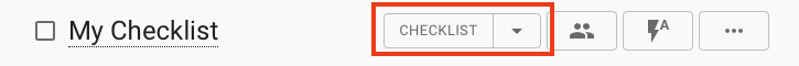 Checklist page view selector