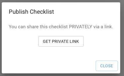 Checklist Publish Dialog