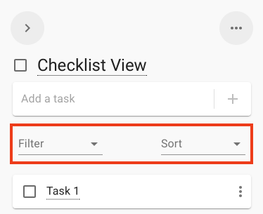 Checklist Filter on Mobile
