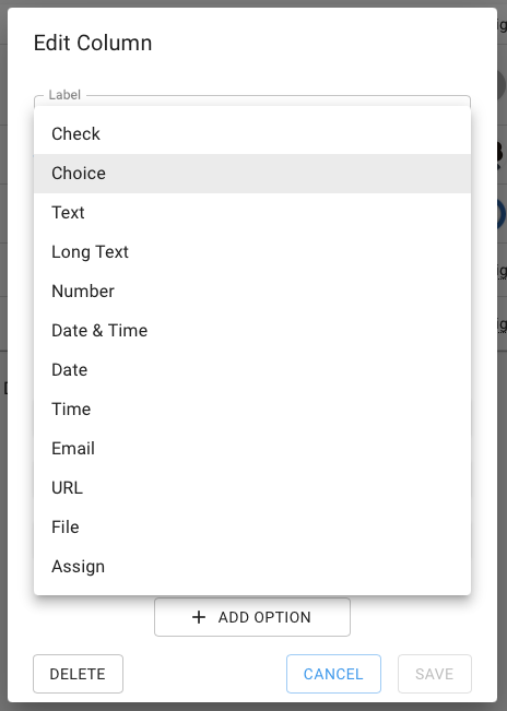 Column Types