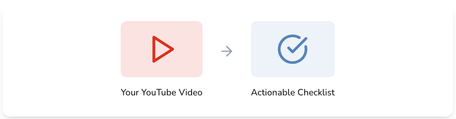 Youtube to actionable checklist
