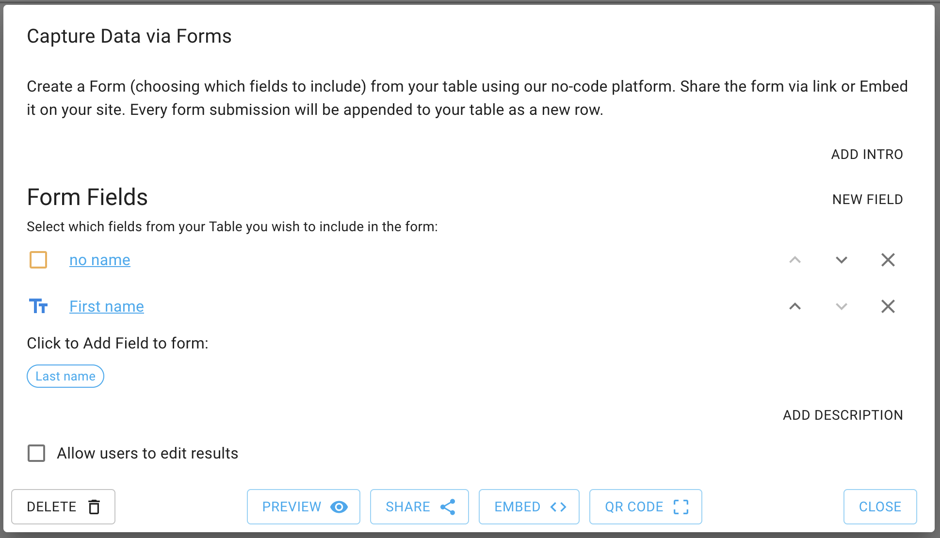 Forms Configuration