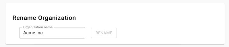 Rename Organization