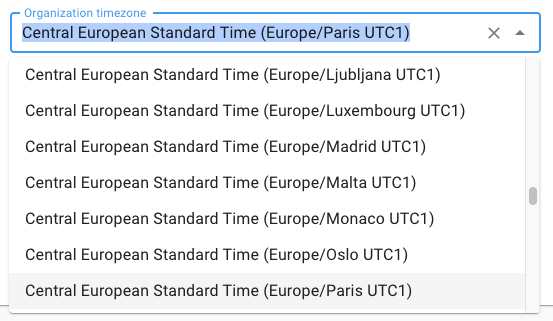 Organization Timezone