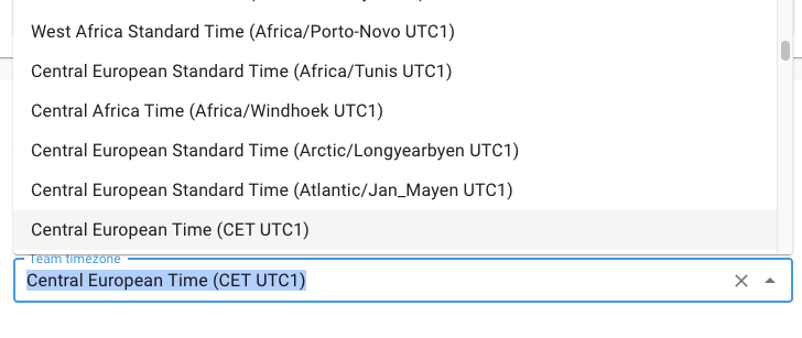 Team Timezone